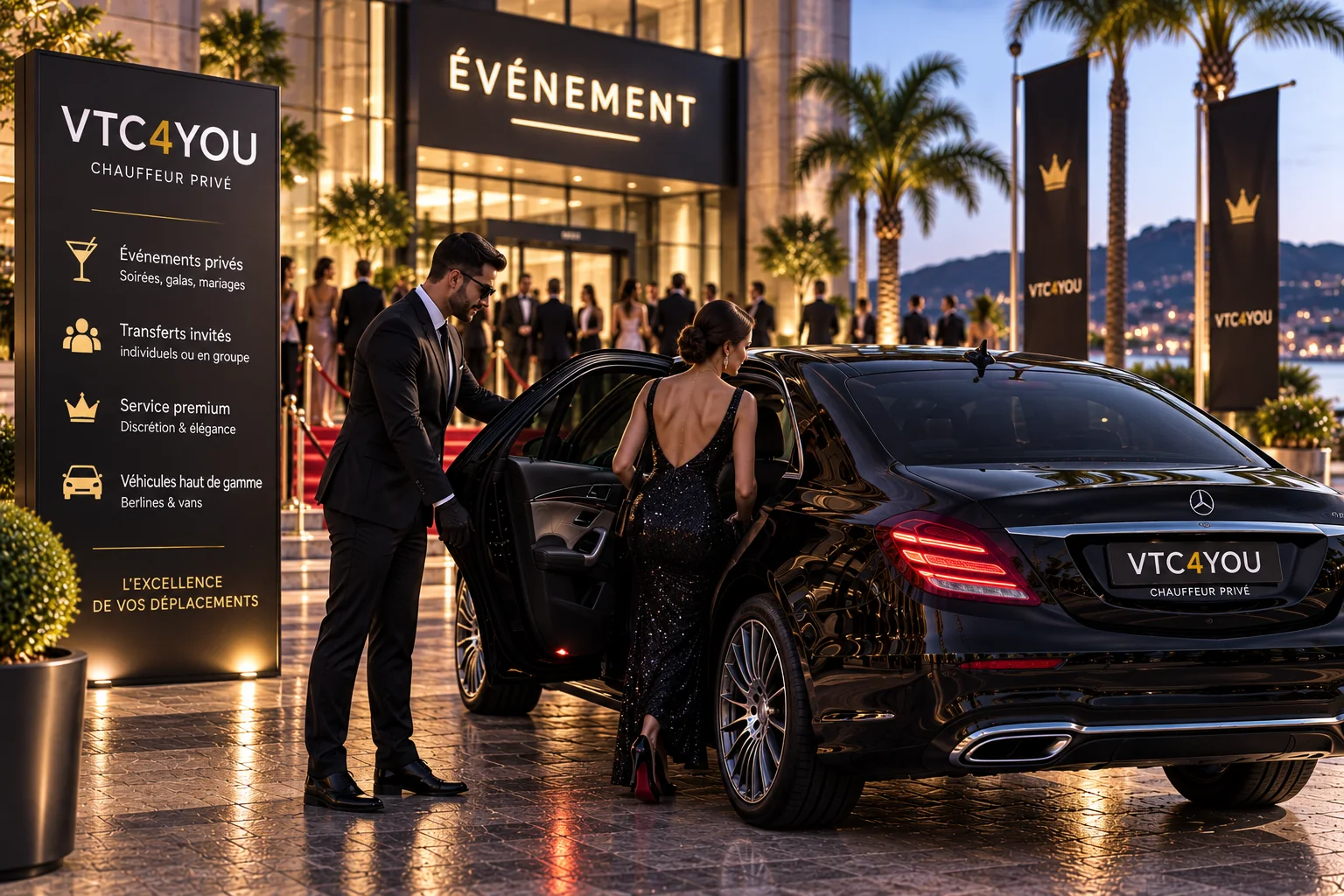 Chauffeur privé événementiel VTC4YOU dans le Var