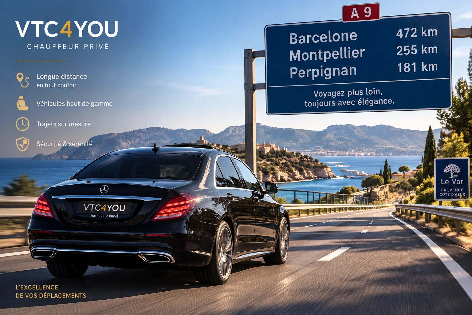 VTC longue distance avec chauffeur privé VTC4YOU