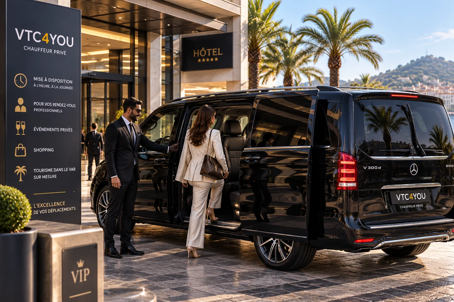 Mise à disposition avec chauffeur privé VTC4YOU à Toulon et dans le Var